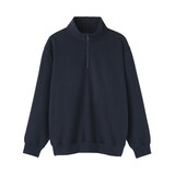 紳士　裏起毛スウェットハーフジッププルオーバー