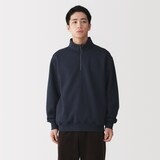 紳士　裏起毛スウェットハーフジッププルオーバー