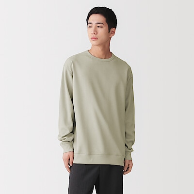 【８月上旬発売予定】紳士　素材に還るワッフル編みクルーネック長袖Ｔシャツ