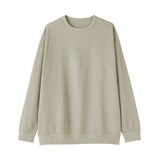紳士　素材に還るワッフル編みクルーネック長袖Ｔシャツ