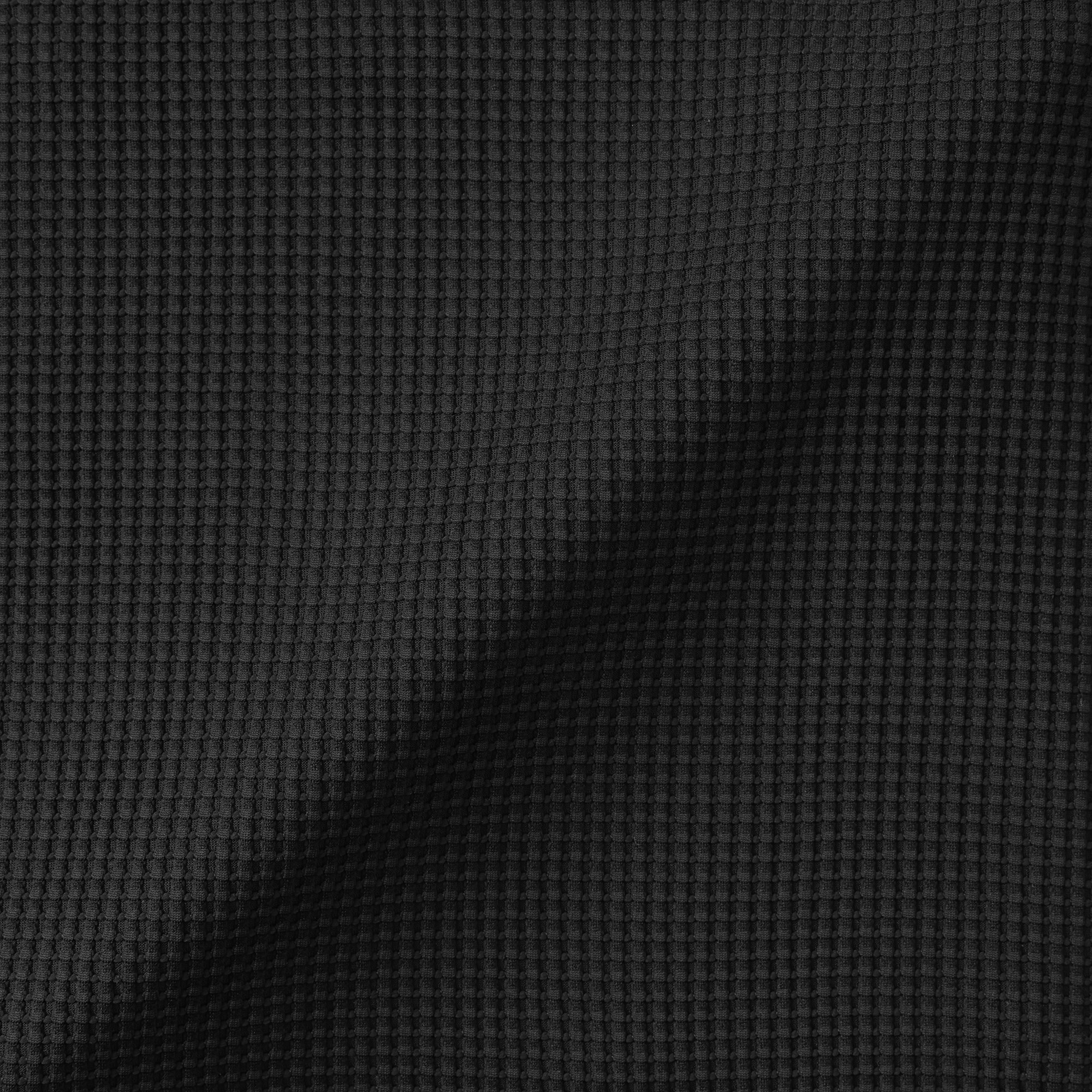 紳士　素材に還るワッフル編みクルーネック長袖Ｔシャツ
