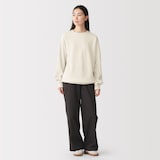 紳士　素材に還るワッフル編みクルーネック長袖Ｔシャツ