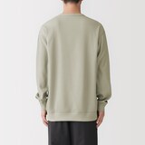 紳士　素材に還るワッフル編みクルーネック長袖Ｔシャツ