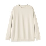 紳士　素材に還るワッフル編みクルーネック長袖Ｔシャツ