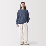 紳士　素材に還るワッフル編みクルーネック長袖Ｔシャツ