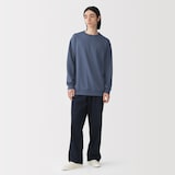 紳士　素材に還るワッフル編みクルーネック長袖Ｔシャツ