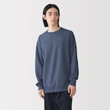 紳士　素材に還るワッフル編みクルーネック長袖Ｔシャツ