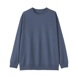 紳士　素材に還るワッフル編みクルーネック長袖Ｔシャツ