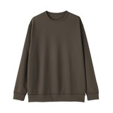紳士　素材に還るワッフル編みクルーネック長袖Ｔシャツ