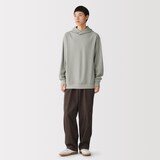 紳士　素材に還るワッフル編みプルオーバーパーカ