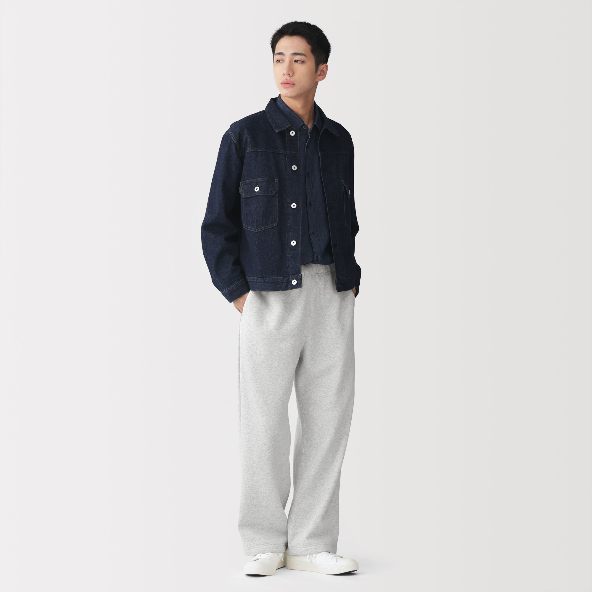 紳士　裏起毛スウェットワイドパンツ