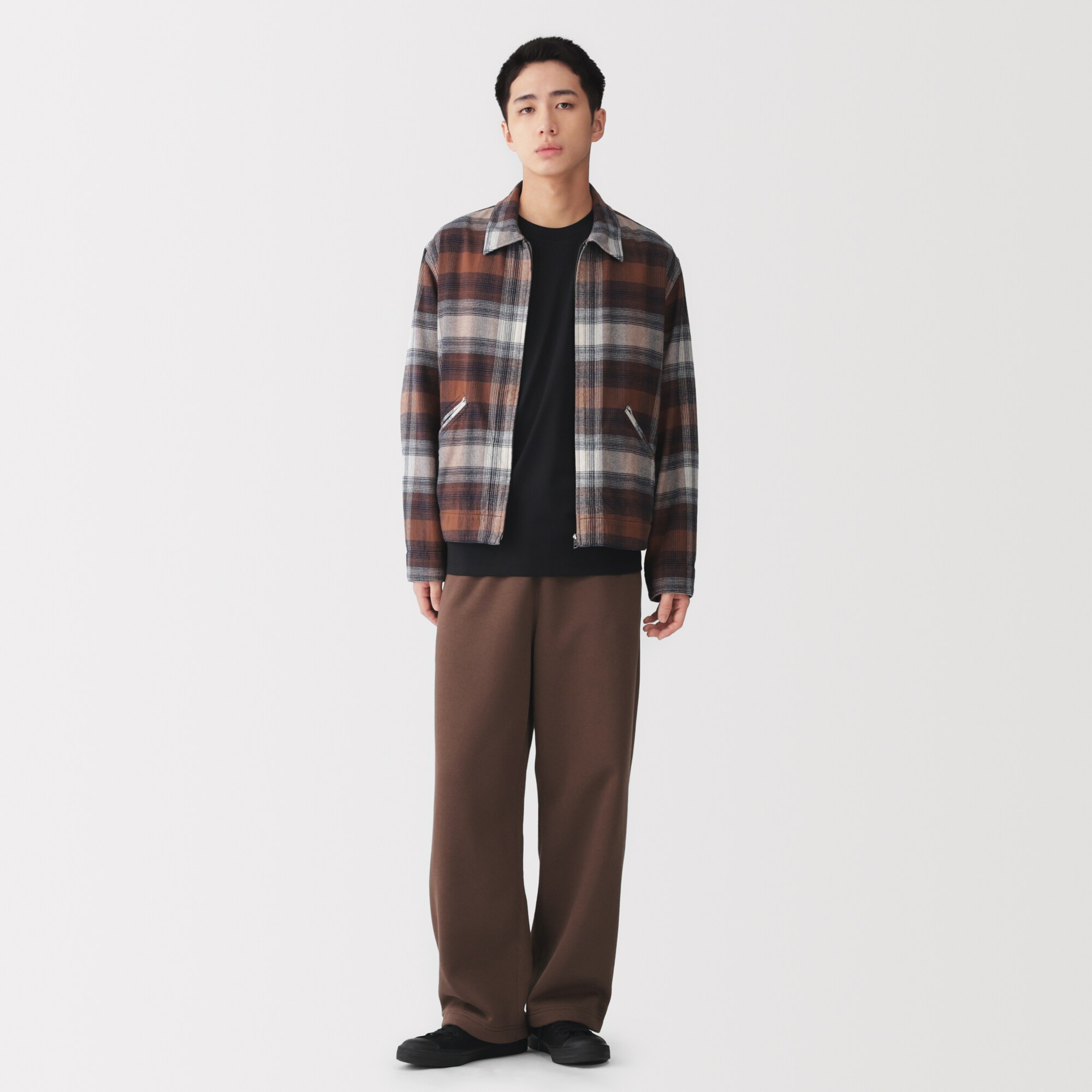 紳士　裏起毛スウェットワイドパンツ