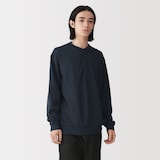 紳士　素材に還るワッフル編みヘンリーネック長袖Ｔシャツ