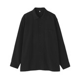 紳士　昔ながらの紡績機を使った　ムラ糸長袖シャツ