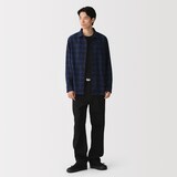 紳士　昔ながらの紡績機を使った　ムラ糸長袖シャツ