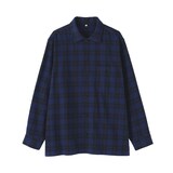 紳士　昔ながらの紡績機を使った　ムラ糸長袖シャツ
