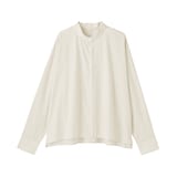 婦人　ポプリンスタンドカラー長袖シャツ
