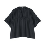 婦人　綿サテンギャザーブラウス