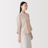婦人　キュプラ混七分袖シャツ