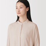 婦人　キュプラ混七分袖シャツ