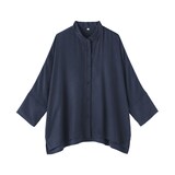 婦人　キュプラ混七分袖シャツ