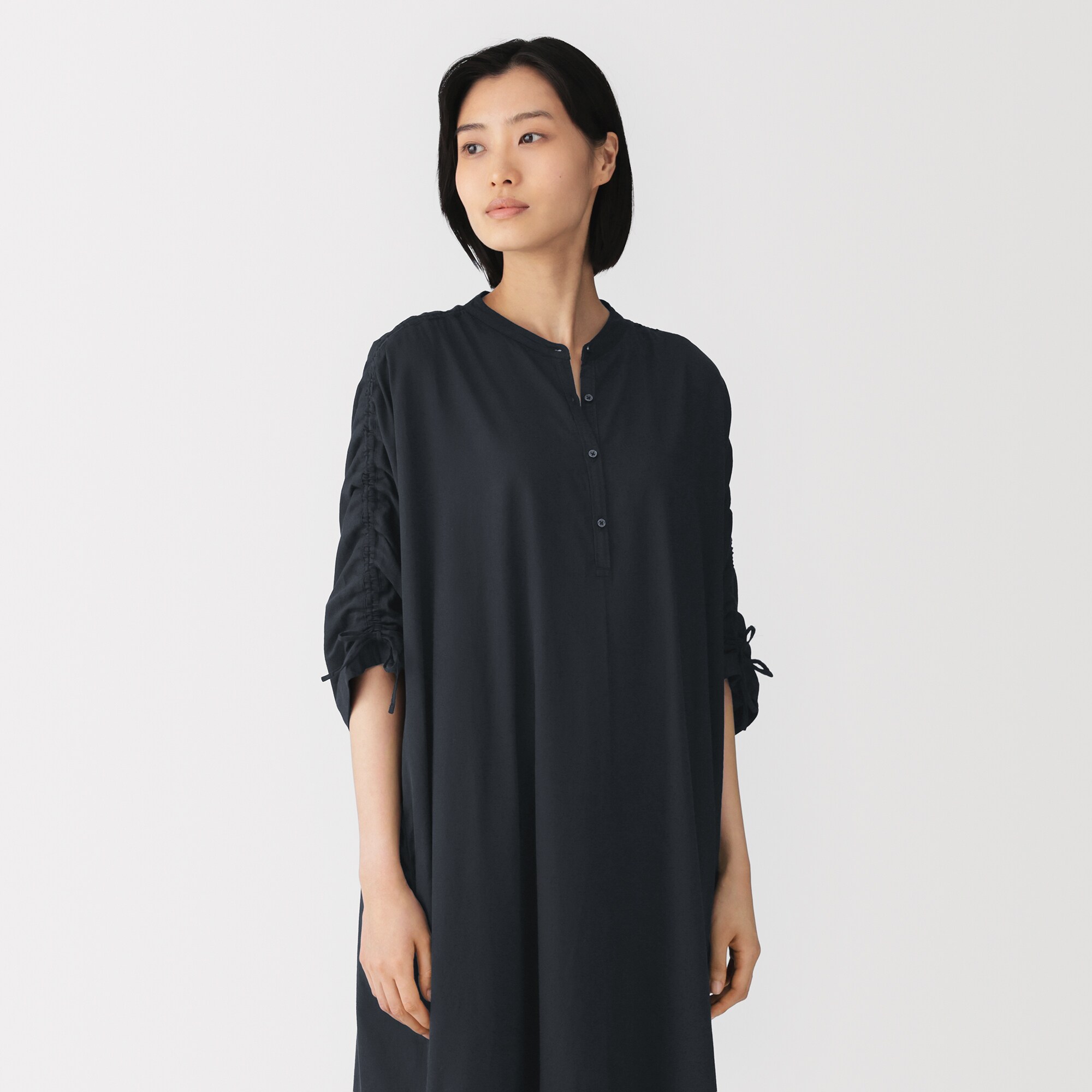 婦人 綿サテンギャザーワンピース | 無印良品