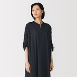 婦人　綿サテンギャザーワンピース