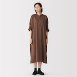 婦人　綿サテンギャザーワンピース
