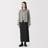 婦人　綿裏起毛クロップド長袖シャツ