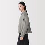 婦人　綿裏起毛クロップド長袖シャツ