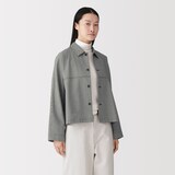 婦人　綿裏起毛クロップド長袖シャツ