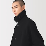 紳士　再生カシミヤ混二重織りステンカラーコート