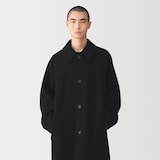 紳士　再生カシミヤ混二重織りステンカラーコート