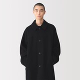 紳士　再生カシミヤ混二重織りステンカラーコート