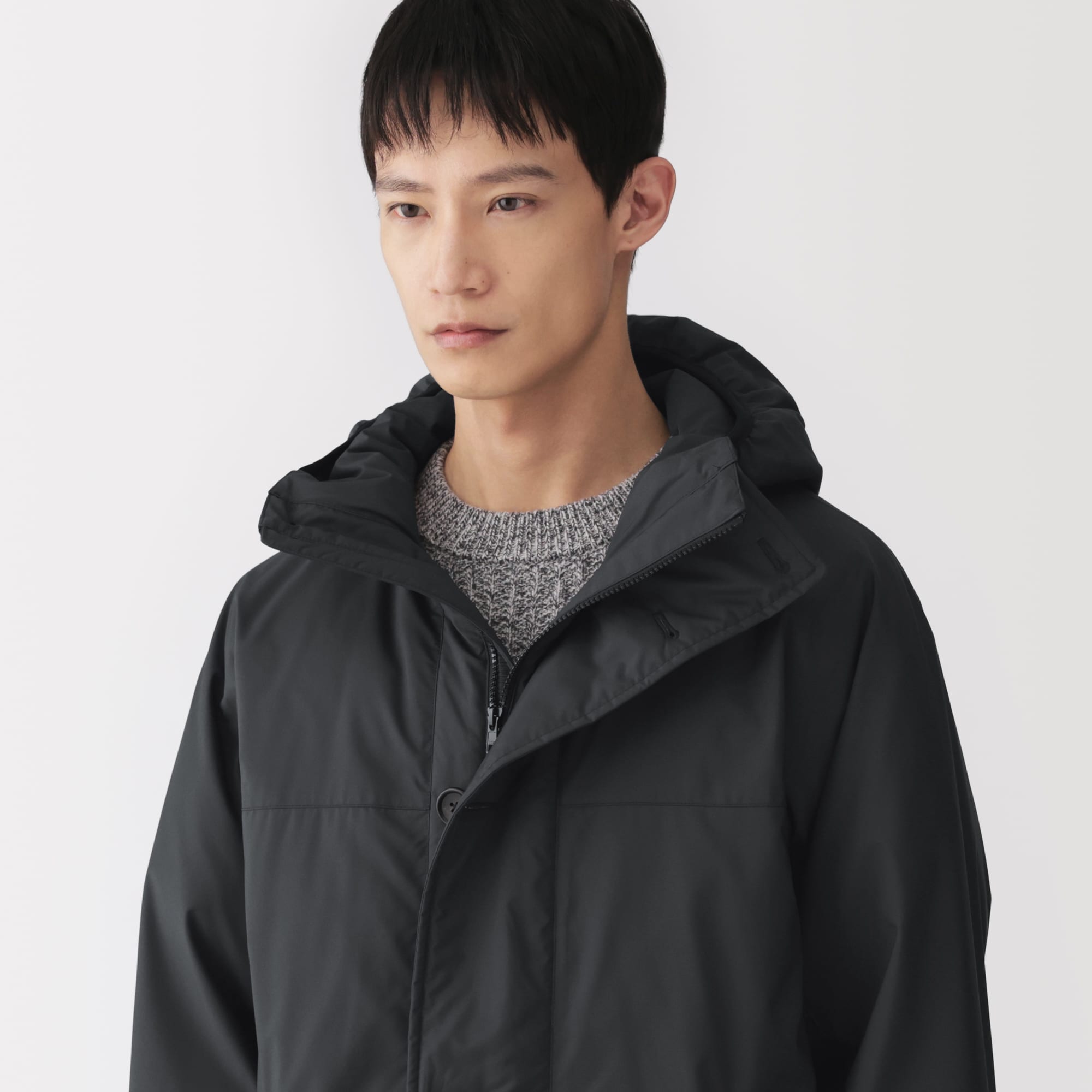 紳士　撥水フード付きダウンジャケット