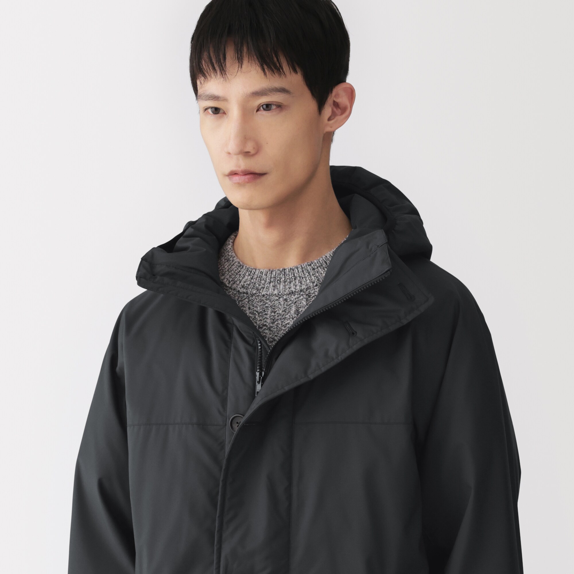 紳士　撥水フード付きダウンジャケット