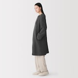 婦人　再生カシミヤ混二重織りノーカラーコート