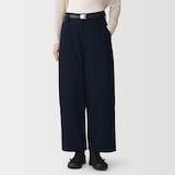 婦人　再生コットン混バレルパンツ