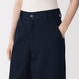 婦人　再生コットン混バレルパンツ