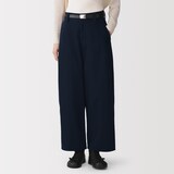 婦人　再生コットン混バレルパンツ
