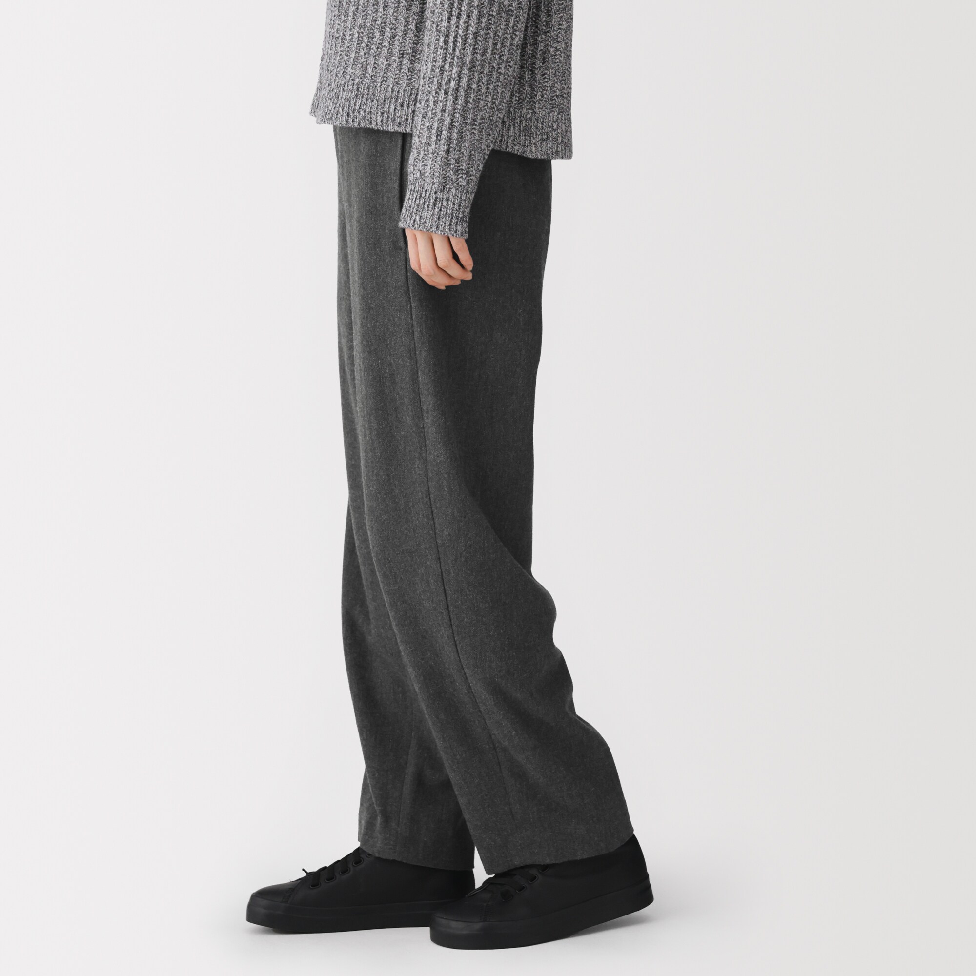 婦人　再生カシミヤ混テーパードパンツ