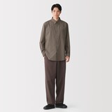 紳士　ポプリンレギュラーカラー長袖シャツ