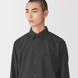 紳士　ウール混レギュラーカラー長袖シャツ