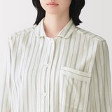 婦人　脇に縫い目のない　二重ガーゼ長袖パジャマ