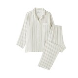 婦人　脇に縫い目のない　二重ガーゼ長袖パジャマ