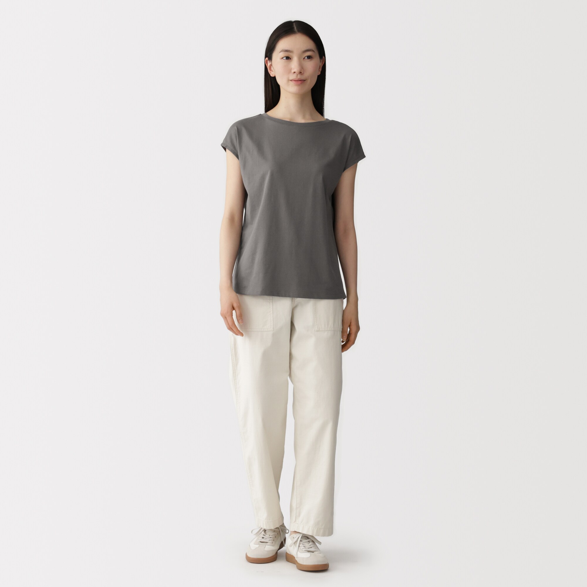 きょうぎらす　①天竺編みフレンチスリーブＴシャツ　② 七分袖Ｔシャツ 婦人 天竺編みフレンチスリーブTシャツ | 無印良品
