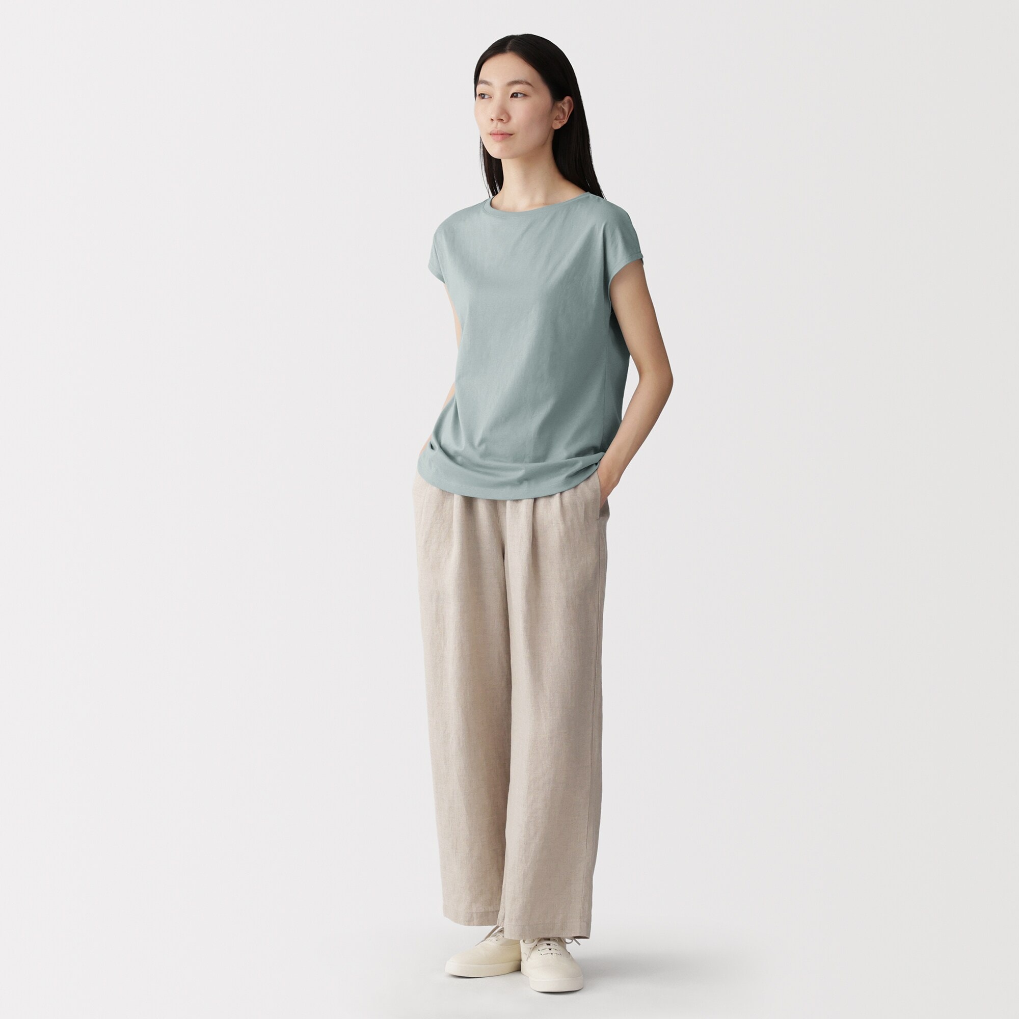 婦人 天竺編みフレンチスリーブTシャツ | 無印良品
