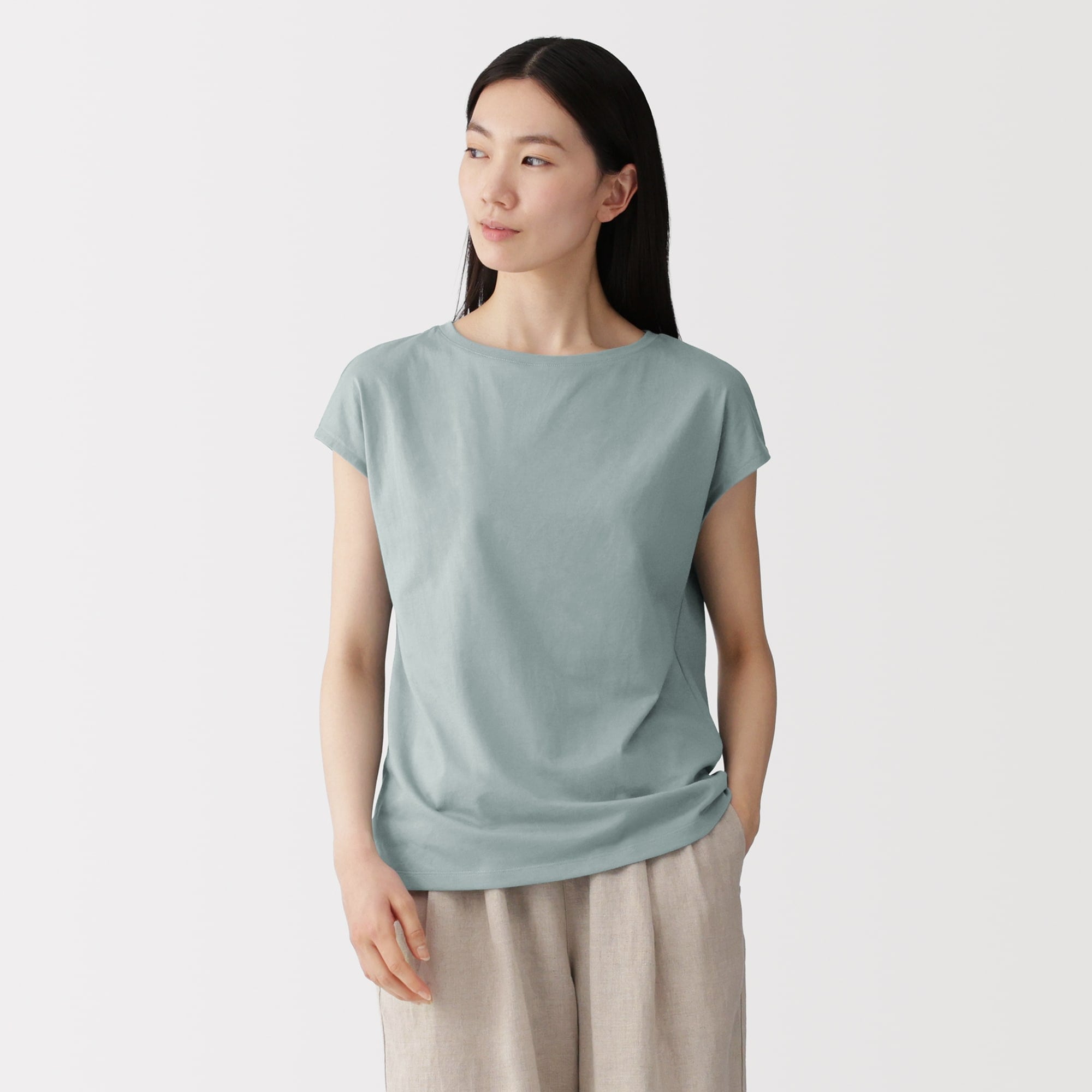婦人 天竺編みフレンチスリーブTシャツ | 無印良品