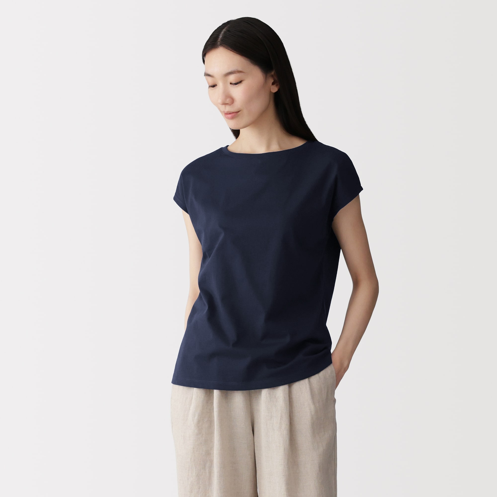 婦人 天竺編みフレンチスリーブTシャツ | 無印良品