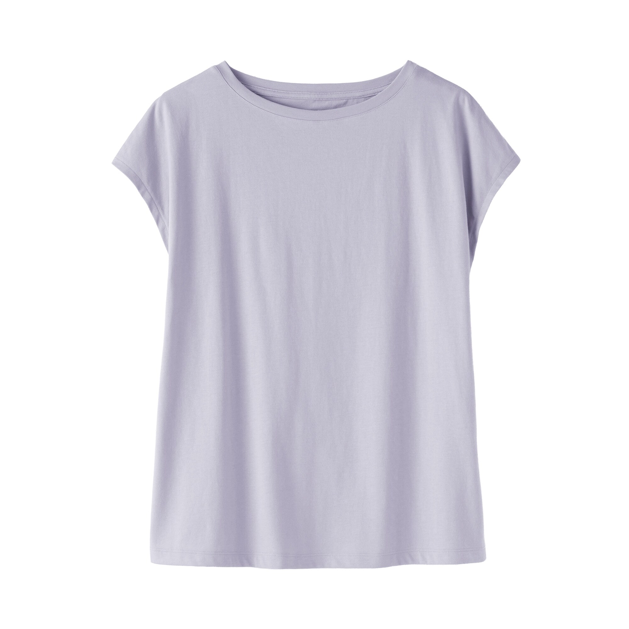 美品 Drawer 16G天竺編みクルーフレンチスリーブニット コットン 1 白 婦人 天竺編みフレンチスリーブTシャツ | 無印良品